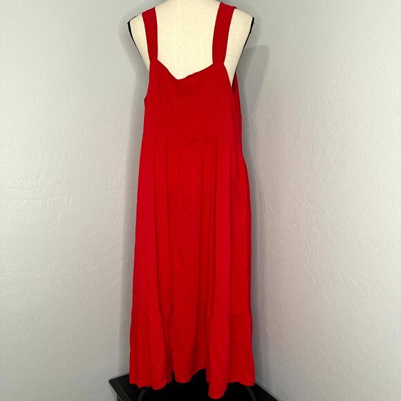 Ava & Viv Tiered Red Midi Tank Dress 2X - Picture 8 of 8